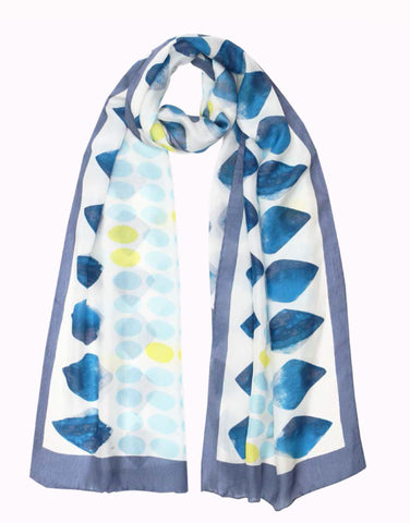 Silk Scarf- Blue Diamond