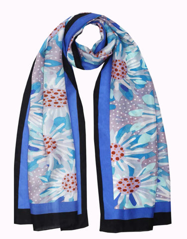 Silk Scarf - Spotty Daisy